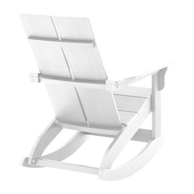 Modern White Polyresin Adirondack Rocking Chair with UV Protection
