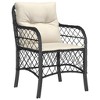 vidaXL 3 Piece Bistro Set with Cushions - Black Poly Rattan Patio Furniture for Garden/Backyard/Balcony - Removable Covers - Acacia Wood Tabletop - 3 of 4