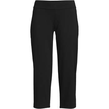 Lands' End Women's Plus Size Sport Knit High Rise Elastic Waist Pull On Capri  Pants - 2x - Black : Target