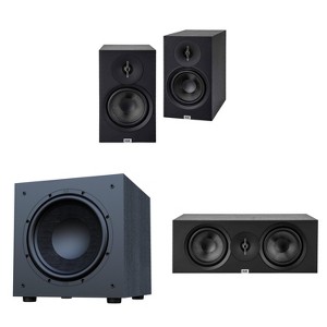 Elac Debut 3.0 Db63 Black Bookshelf Speakers With Debut 10 Inch Subwoofer And Debut Center Channel - 1 of 4