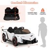 Costway Licensed Lamborghini 4WD Kids Ride-on Sports Car 12V Battery Powered 2.4G Remote Pink/White/Green/Black/Red - 3 of 4