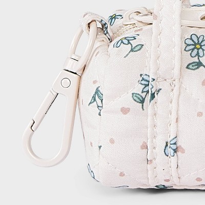 Брелоки Art Class Girls' Floral Mini Duffle Bag Charm - art class™ Cream/Blue — фото 5