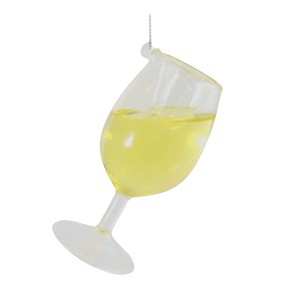 3.75 In Cheer-Donnay! Wine Glass Celebrate Drink Tree Ornaments - 1 of 3