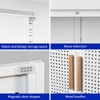 Storage 2 Adjustable Shelves and Feet Cold-Rolled Sideboard Furniture, Lockable Garage Cabinet, for Living Room Kitchen, White - 4 of 4