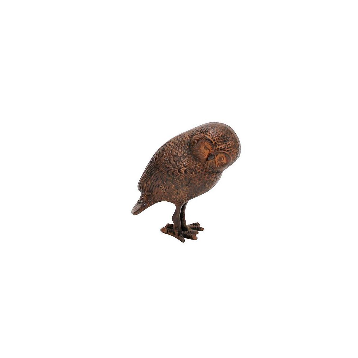 6.75" Tall Indoor Outdoor Saw Wet Owl Statue Rustic Bronze Painted Finish - Achla Designs: Cast Aluminum Garden Decor