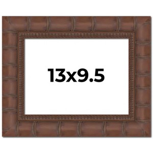 PosterPalooza | 13x9.5 Wide Bamboo Picture Frame, UV Acrylic, 4 Finishes - Brown, Black, Silver, and Natural - 1 of 4