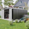10x14 FT Outdoor Metal Storage Shed with 3 Lockable Doors, Garden Tool Shed with 4 Vents, Utility Backyard Shed for Patio Lawn-Coolbibila - 2 of 4