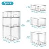 Aoibox Clear Stackable Storage Drawers Set of 3 with Handles Plastic Organizers for Kitchen Bathroom Cabinet Pantry - 3 of 4