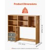 VEVOR Desktop Bookshelf, 3-Tier Wood Desktop Storage Organizer, 37" x 10" x 31.1" Office Storage Rack Wood Display Shelf, Brown - 4 of 4