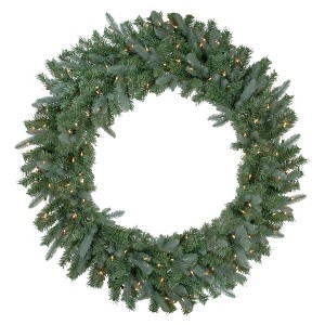 Northlight Real Touch™ Pre-Lit Granville Fraser Fir Artificial Christmas Wreath - 48" - Clear Lights - 1 of 4