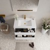Whisen Pre-Assembled Floating Wall-Mounted Bathroom Vanity with Stone Resin Sink, U-Shaped Storage Drawers - 3 of 4