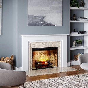 Wood Fireplace Mantel Surround Kit with Shelf and Trim | Essex from Mantels Direct - Poplar Wooden Chimney Mantel Surround with Shelf - 1 of 4