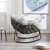CAVINAS Cotton Rattan Glider Rocking Chair with Mid-Height Backrest,Upholstered Rocking Chair,Nursery Accent Chair for Bedroom - 3 of 4