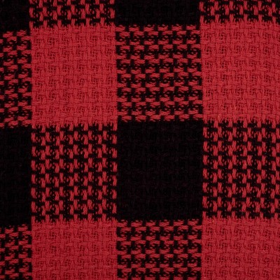 Burgundy & Black Buffalo Check Full/Queen Cotton Blend Knit Blanket