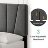 Twin to King Size Bed Frame with Adjustable Headboard, Linen Upholstered Platform Bed Frame with Wood Slat Support, No Box Spring Needed - 3 of 4