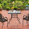 BestMassage Outdoor Table Patio Table Tempered Glass Tabletop with Umbrella Hole - 2 of 4