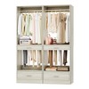 Besiost 2PCS Closet System Organizer with Hanging Area, Freestanding Wooden Closet with Drawers - 4 of 4