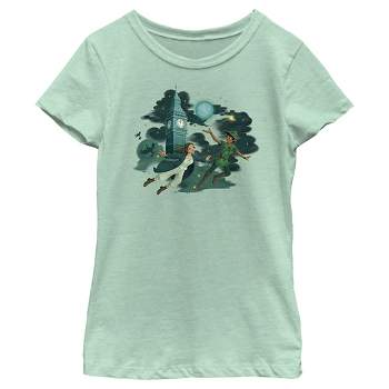 Boy's Peter Pan & Wendy Animated Flying Scene T-shirt - Black - X Small ...