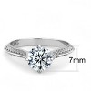 Slickblue Polished Stainless Steel CZ Engagement Ring - Clear 7mm Round Stone, Pave Design, Size 5-10 - 3 of 4