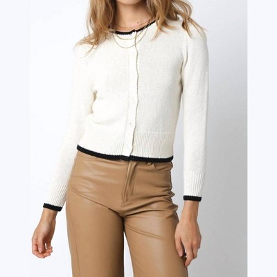 Women's Knit Button Down Cardigan - OLIVACEOUS
