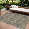Gray Taupe And Beige Moroccan Washable Indoor Outdoor Area Rug - 2 of 4