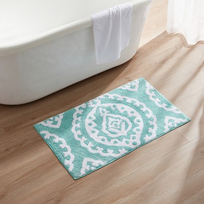 Kate Aurora 100% Premium Cotton Damask Designed Non Slip Bath Rug - 20 in. W x 32 in. L