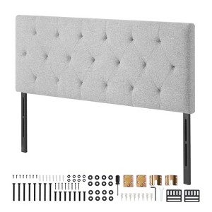 VEVOR Headboard, Full Size Headboard with Adjustable Height, Comfortable Diamond Tufted for Full Size Bed, W 56.3 x H（35.6-47.4）inches, Light Grey - 1 of 4