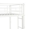 NicBex Twin Over Twin Bunk Bed,Metal Bunk Beds with Ladder and Trundle,Bunk Bed Frame for Adults,Kids,Box Spring Not Required,White - 4 of 4