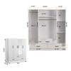 Keloyid White Wood 62.99 in. Armoire with 3 Drawers and 6 Shelves - 2 of 4