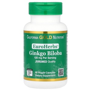 California Gold Nutrition EuroHerbs™, Ginkgo Biloba Extract, Euromed Quality, 120 mg, 60 Veggie Capsules - 1 of 3