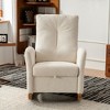 ROOMTEC Accent Rocking Chair with Footrest, Modern Glider Chair w/ Side Pocket, High Back Rubber Wood Rocking Legs Bedroom for Living Space - 2 of 4