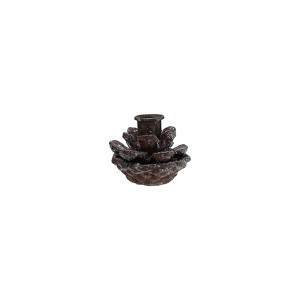 Storied Home Metal Pinecone Taper Holder in Ice Finish, Brown - 1 of 2