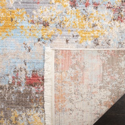 Gray and Multicolor 8' x 10' Synthetic Rectangular Area Rug