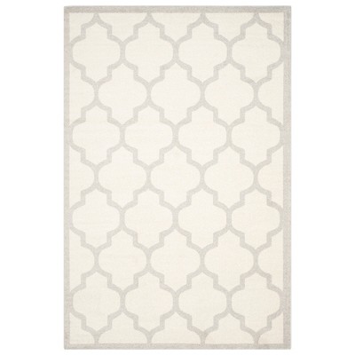 6'X9' Rectangle Amherst Outdoor Patio Rug  Beige/Light Gray - Safavieh
