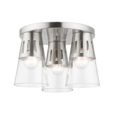 Livex Lighting Bennington 3 - Light Flush Mount in  Brushed Nickel