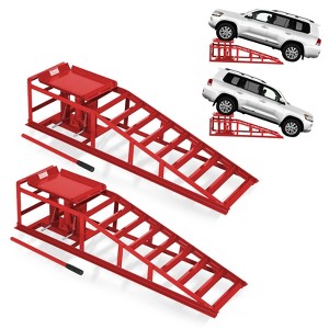 2PCS Hydraulic Car Ramps, 5T/11000Lb Heavy Duty Auto Service Ramps with 9.4" -13.3" Adjustable Lifting Height, Low Profile Car Lift - 1 of 4