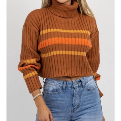 Women's STRIPE TURTLENECK SWEATER - PAPERMOON