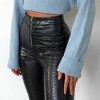Women's Slim Fit Faux Leather Zipper Pants Textured Skinny Ankle Pants for Autumn Winter - 4 of 4