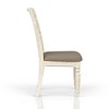 Ladder Back Side Chair Set of 2, Caramel Finish with Taupe Upholstered Seat, Rustic Farmhouse Dining Chairs - 4 of 4