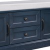 Okak Storage Cabinet, Accent Cabinet with 2 Drawers and 2 Doors, Cabinet for Living Room, Bedroom, Entryway, Hallway, Antique Navy - 3 of 4