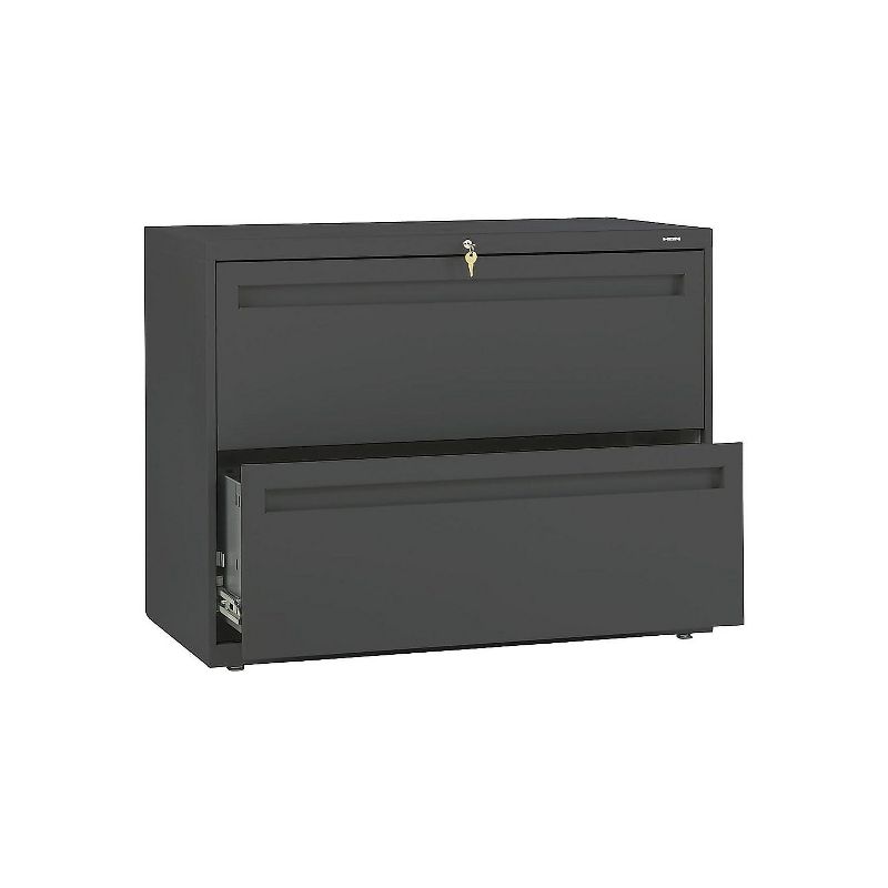 HON Brigade 700 Series 2-Drawer Lateral File Cabinet Locking Charcoal Letter/Legal 36"W (H782.L.S), 2 of 3