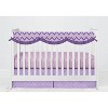Bacati - Mix n Match Chevron/Dots Long Crib Rail Guard Cover Purple - 4 of 4