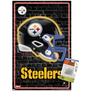 Trends International NFL Pittsburgh Steelers - Neon Helmet 23 Unframed Wall Poster Prints - 1 of 4