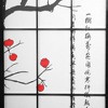 6 ft. Tall Flower Blossom Divider - Black: Oriental Furniture Hardwood Privacy Screen, No Assembly Required - 2 of 3