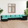 vidaXL Garden Lounge Set Black and Water Blue - 2 of 4