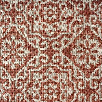 Terracotta Ivory Geometric Medallion Indoor/Outdoor Area Rug 6' x 9'