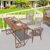 Woven Outdoor Counter Height Bar Stools Set of 2, Rattan Bar Chairs with Cushions & Armrests, Aluminum Frame Patio Barstools with Backrest for Garden - 3 of 4