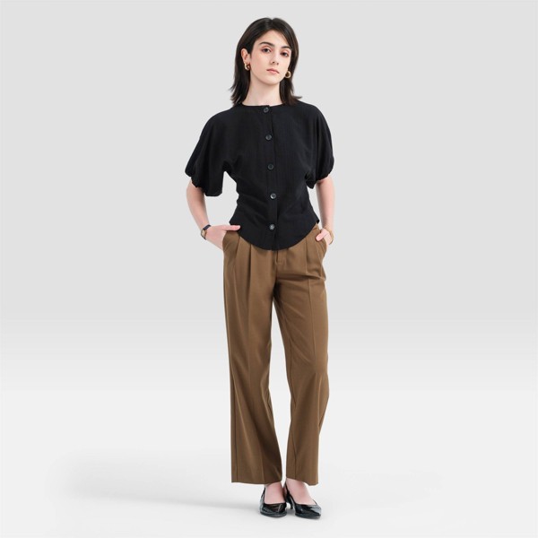 Blusa de Manga Corta con Botones y Hombros Abullonados para Mujer - A New Day™ 2