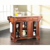 HomeStock  LaFayette Granite Top Rolling Kitchen Island Storage Cart, Microwave Stand, Spice Rack, Cherry - 4 of 4