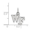 Black Bow Jewelry 14k White Gold Wake Forest Demon Deacons NCAA Extra Small Pendant - 2 of 3